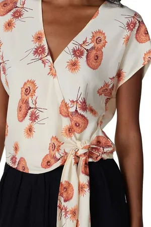 Madewell Twiggy Dandelion Floral‎ Print Wrap Top thumbnail 1