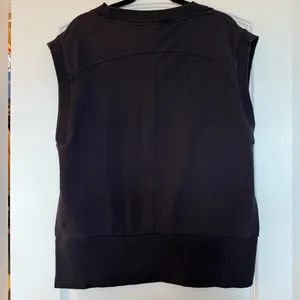 Athleta Retro Terry Black Sleeveless Sweatshirt Women's Top thumbnail 2