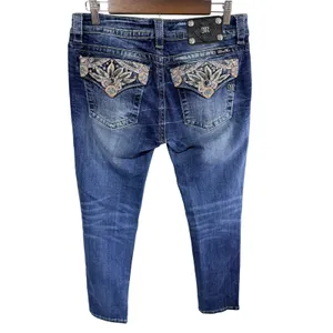 Miss Me Jeans Signature Ankle Skinny Women's 30 Blue JP5970AK Embellished Boho thumbnail 2