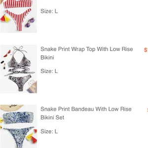 SheIn SNAKESKIN STRAPPY BIKINI thumbnail 2