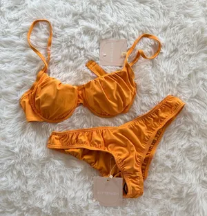 Kittenish Orange Bikini Set Size S thumbnail 1