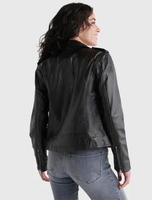 LUCKY BRAND Original Leather Moto Jacket thumbnail 4