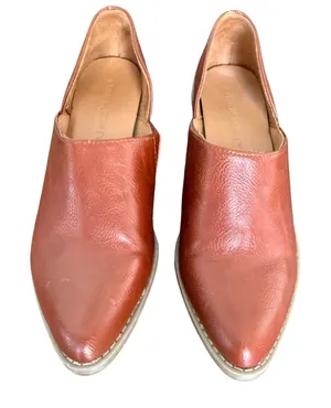 Cynthia Rowley Eddie Cognac Brown‎ D'Orsay Block Heel Booties Womens 7.5M thumbnail 1