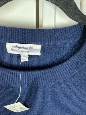 Madewell Crewneck Sweater‎ in Cashmere Dark Cosmos Blue Size Medium NEW capsule thumbnail 5