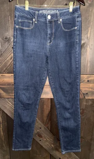 American Eagle Outfitters‎ Jeans Womens 10 Dark Blue Hi Rise Skinny thumbnail 1