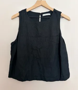 Abercrombie & Fitch Linen Shell Top Black Medium thumbnail 1