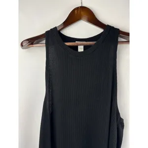 Women’s Eberjey Small Black Ribbed Tank Top thumbnail 2