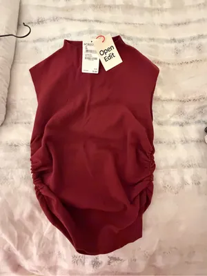 Nordstrom Open Edit Red Grape Mock Neck Top thumbnail 3