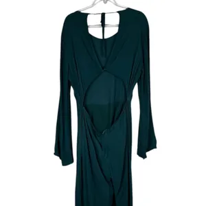 Lulus Moments That Last Hunter Green LS Cutout Jumpsuit XL thumbnail 10