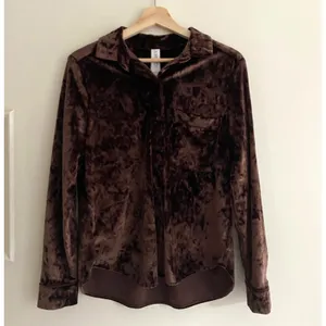 ANTHROPOLOGIE Amadi Brown Crushed Velvet Shirt Size Small thumbnail 3