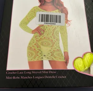 Leg Avenue Neon Yellow Lace Swim Cover-Up Or Lingerie thumbnail 3