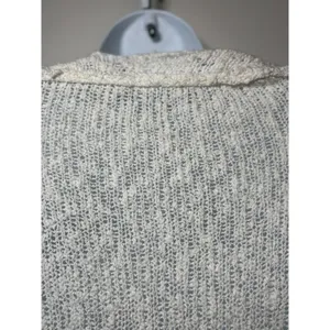 FREE PEOPLE Winter White Cream Cotton Dress Oversized‎ Sweater Short sleeve XS thumbnail 4