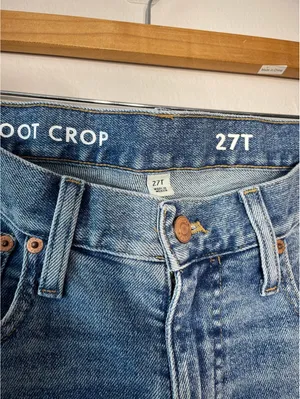 J Crew Demi Boot Crop Jeans Raw Hem Y2K Boho Western 27 T thumbnail 5