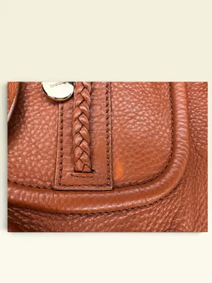 Vintage Bebe Y2K Leather Slouchy Hobo Shoulder Bag Brown Boho Tassel thumbnail 5