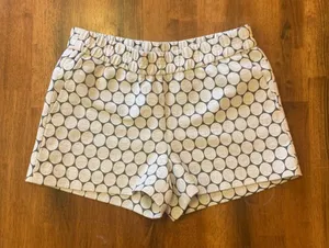 J. Crew Shorts 4 Cream and Black High Waist Polka Dot Geometric Pattern Elastic thumbnail 1