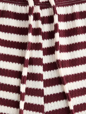 H&M Knit Pants White/Dark Red Striped thumbnail 4