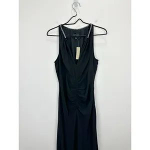 J.Crew Collection Full Length Embellished Ruched Dress Black Formal US 6 NWT thumbnail 7