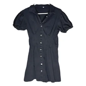 NWOT KDF Puff‎ Sleeve Black Denim Mini Dress - Size Small thumbnail 5
