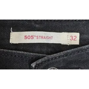 Levi's 505 Women's Jeans Straight Leg Cropped‎ Boyfriend Mom Denim Black Sz. 32 thumbnail 5