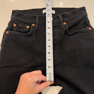 RE/DONE High Rise Stove Pipe Jeans in Jet Black Size 26 thumbnail 10