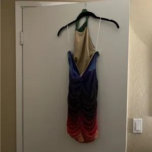 Hello Molly Multicolor Ombre Halter Mini Dress thumbnail 4