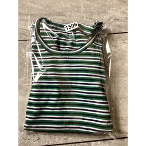 J.Crew Perfect Fit Striped Crewneck T-Shirt Green Navy White Cotton Rib M thumbnail 5