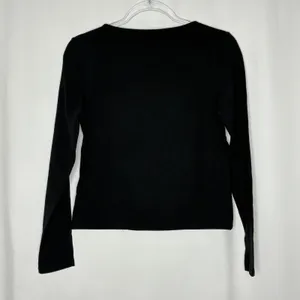 Express Black Square Neck Long Sleeve Tee Shirt Cotton Blend NWT Womens Medium thumbnail 6