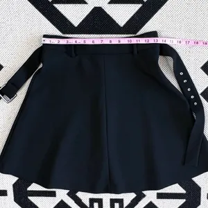 Zara Belted A-line Mini Skirt in Black Small thumbnail 8