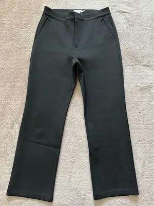 Good American Women'sS cuba Boss Straight Trouser Black Pants Stretchy Sz 12 thumbnail 1