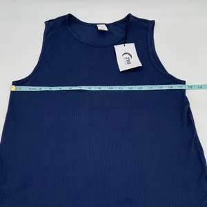 NEW Zyia Active Parallel Tank Top XXL Seamless Stretchy Ribbed Knit Navy Blue thumbnail 9