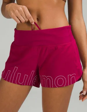 Lululemon Speed Up Mid-Rise Lined Short 4" Size 10 Pomegranate Silver Reflective thumbnail 1