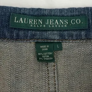 Lauren Ralph Lauren Denim Trucker Jacket Medium Wash Concho Buttons Blue Large thumbnail 8