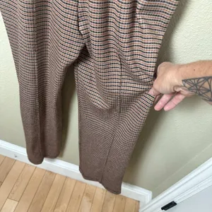 WILD FABLE Zip Front Houndstooth Jumpsuit Wide Leg Stretch Size XS thumbnail 9