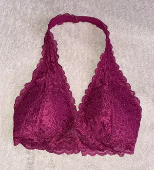 Gilly hicks hollister Lace Halter Bralette in Berry - Women Intimates thumbnail 1