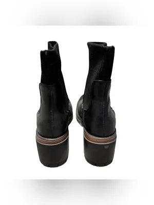 Mia Gretta Lug Ankle Boot Women's 9 Black Leather Heeled Pull On Chelsea NWT thumbnail 4