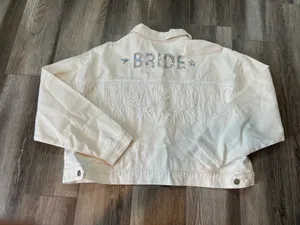 NWT Altar’d State Bride White Jean Jacket thumbnail 4