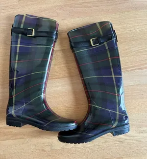 Ralph Lauren Black Boot with Teal Logo Accent thumbnail 1