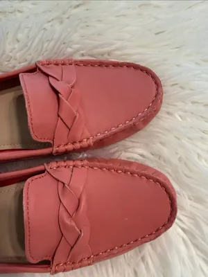 Sperry Coral-Pink Leather Braided Penny Loafers size 7.5 excellent conditions thumbnail 3