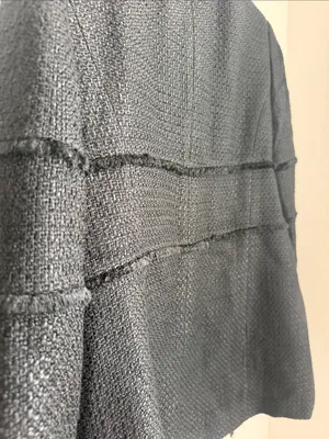 LOFT Black Textured Open-Front Coat Blazer thumbnail 5