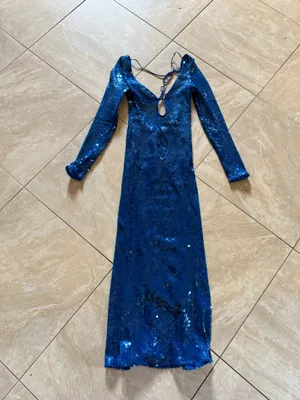 Bardot Verona long sleeve royal blue sequin slim midi dress thumbnail 5
