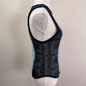Free People We The Free Too Hot To Handle Tank Top Blue Geometric Paisley Medium thumbnail 3