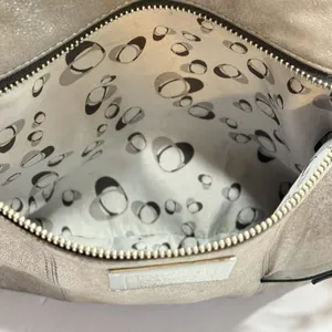 Coach Poppy Metallic Silver Leather Shoulder Bag Purse Logo Vtg Y2K thumbnail 7