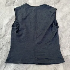 Morgane Le Fay‎ New York Grey Deep V-Neck Empire Waist Sleeveless Top Size M USA thumbnail 2