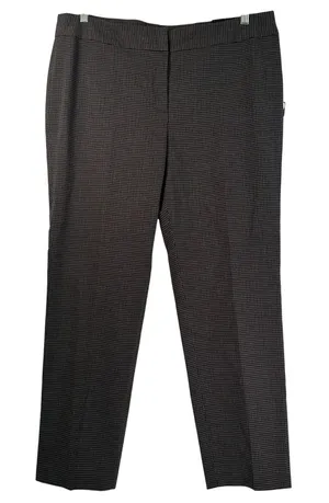 Nine West Skinny Dress Pants 16 Bordeaux Multi Houndstooth Plaid Suit Separates thumbnail 1