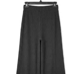 OLIA Womens Black Ribbed Knit Wide Leg Pants Palazzo Office Est XS Whimsigoth thumbnail 5