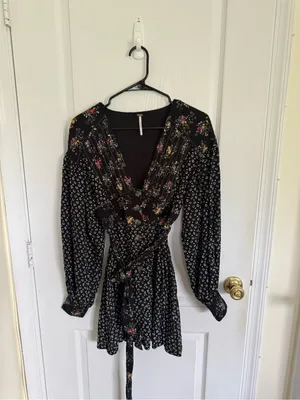 Free People Wonderland Black Floral Mini Dress thumbnail 3