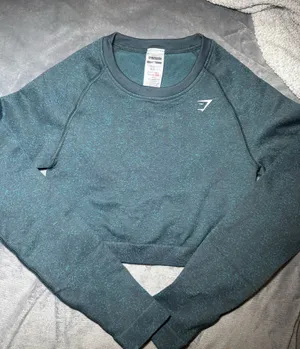 Gymshark Dark Teal Adapt Fleck Seamless Long Sleeve Crop Top thumbnail 1
