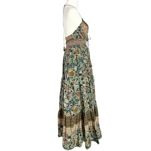 Free People Bohemian Gypsy Beachy Real Love Maxi Dress Twilight Combo Medium thumbnail 13
