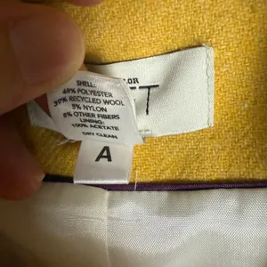 Ann Taylor LOFT Yellow Double Breasted Contrast Trim Wool Blazer Jacket Size 4 thumbnail 11