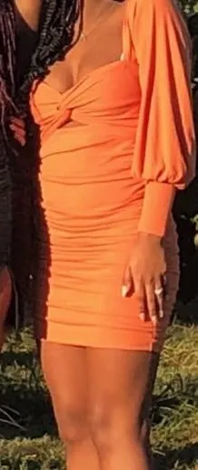 Hello Molly Sunset Orange Homecoming Dress thumbnail 3